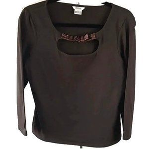 Michael Kors top with leather buckle, Size L